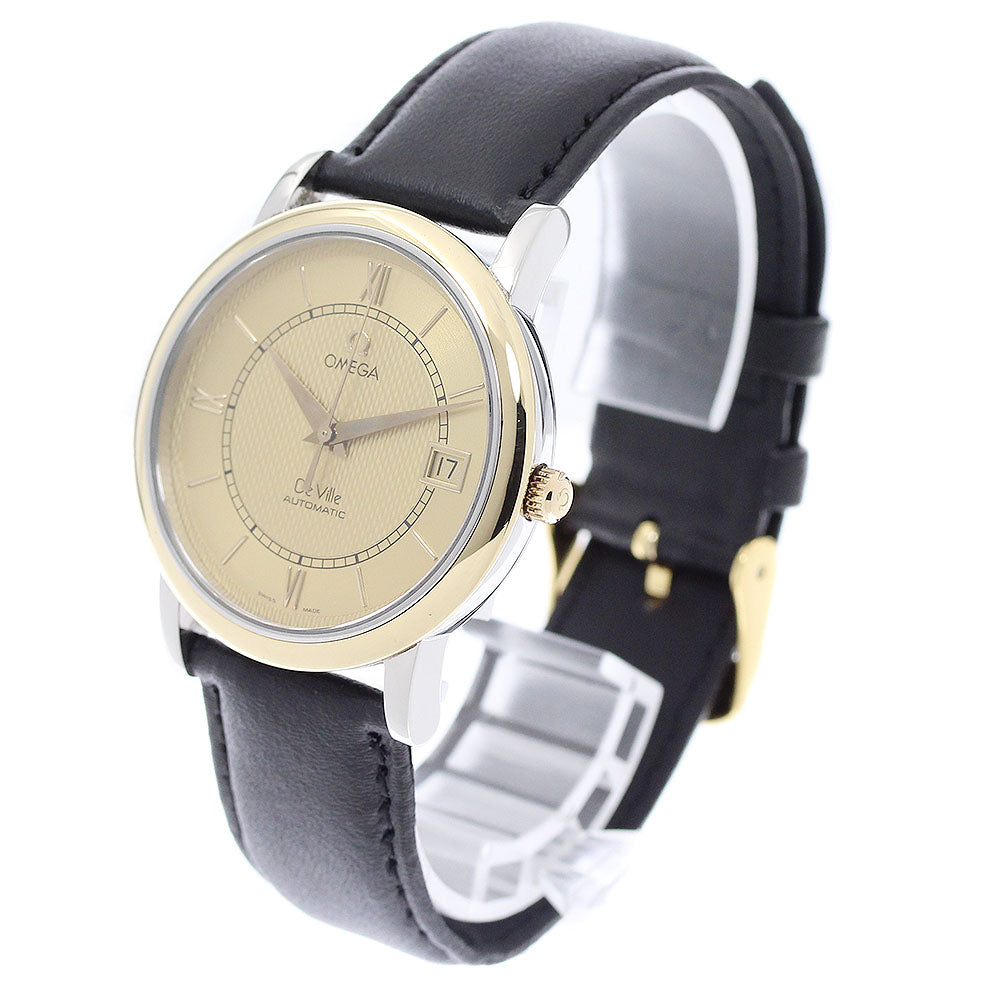 OMEGA De Ville Prestige 7704.11.01 YG bezel Date Automatic Men's Watch_950998