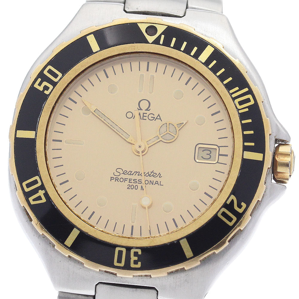 OMEGA Seamaster200 Date YG bezel gold Dial Quartz Men's Watch_951007