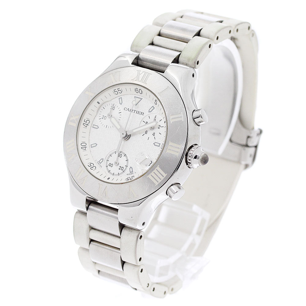 CARTIER CHRONOSCAPH W10184U2 Date Silver Dial Quartz Men's Watch_951020