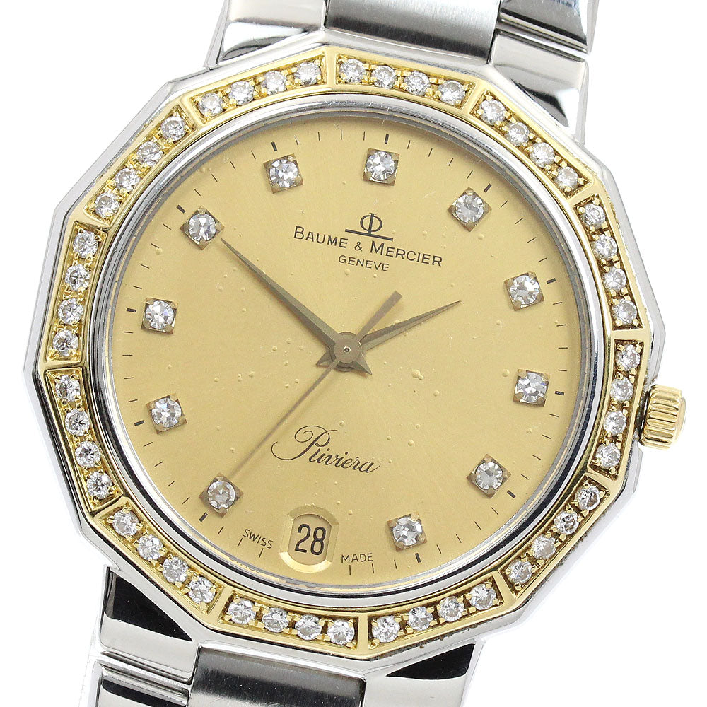 Baume & Mercier Riviera 5131.3 Diamond bezel 11P Gold Dial Quartz Men's _951054
