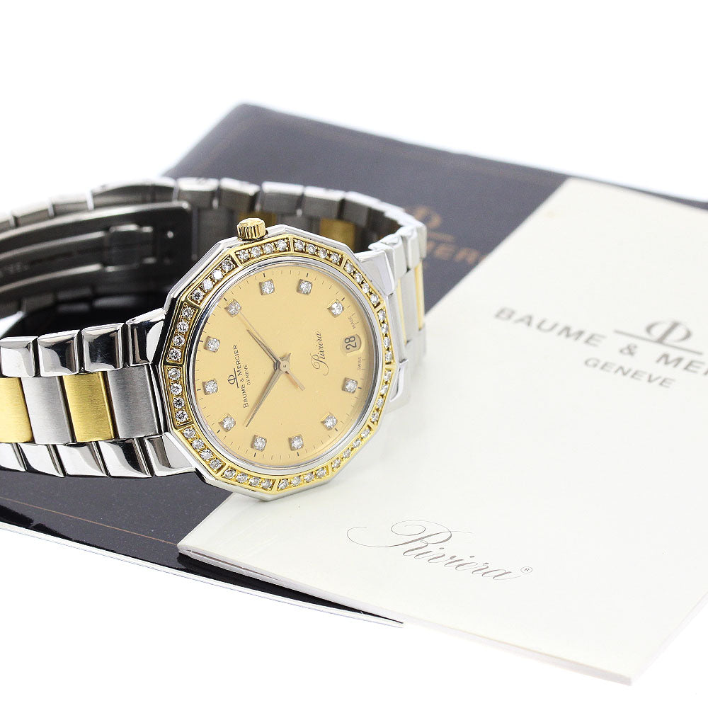 Baume & Mercier Riviera 5131.3 Diamond bezel 11P Gold Dial Quartz Men's _951054