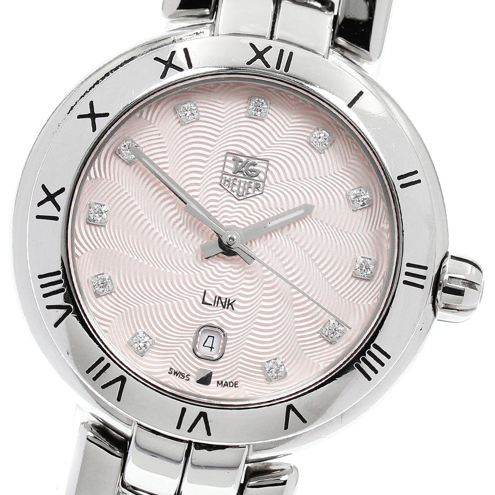 TAG HEUER Link WAT1415.BA0954 11P Diamond Date pink Dial Quartz Ladies_951066