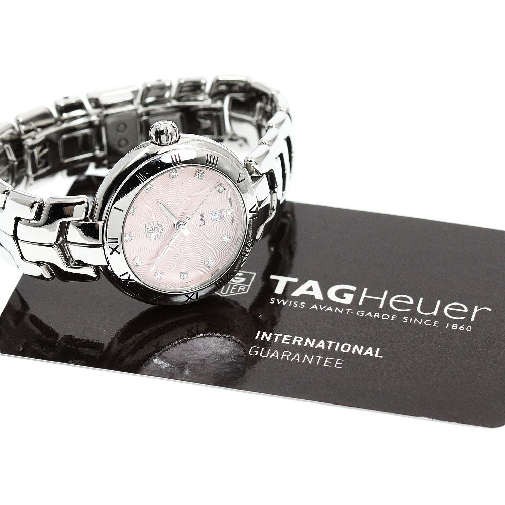 TAG HEUER Link WAT1415.BA0954 11P Diamond Date pink Dial Quartz Ladies_951066