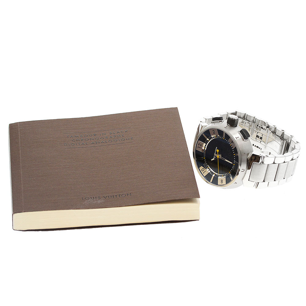 LOUIS VUITTON Tambour in black Q118F Black / Silver Dial Quartz Men's_951070