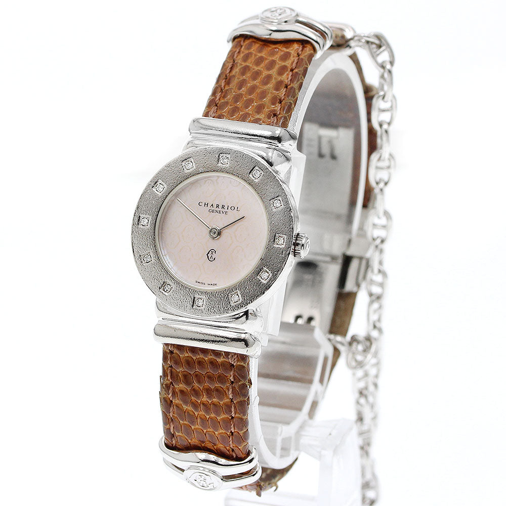 CHARRIOL Saint Tropez 0285 12P diamond Pink shell Dial Quartz Ladies Watch_951077