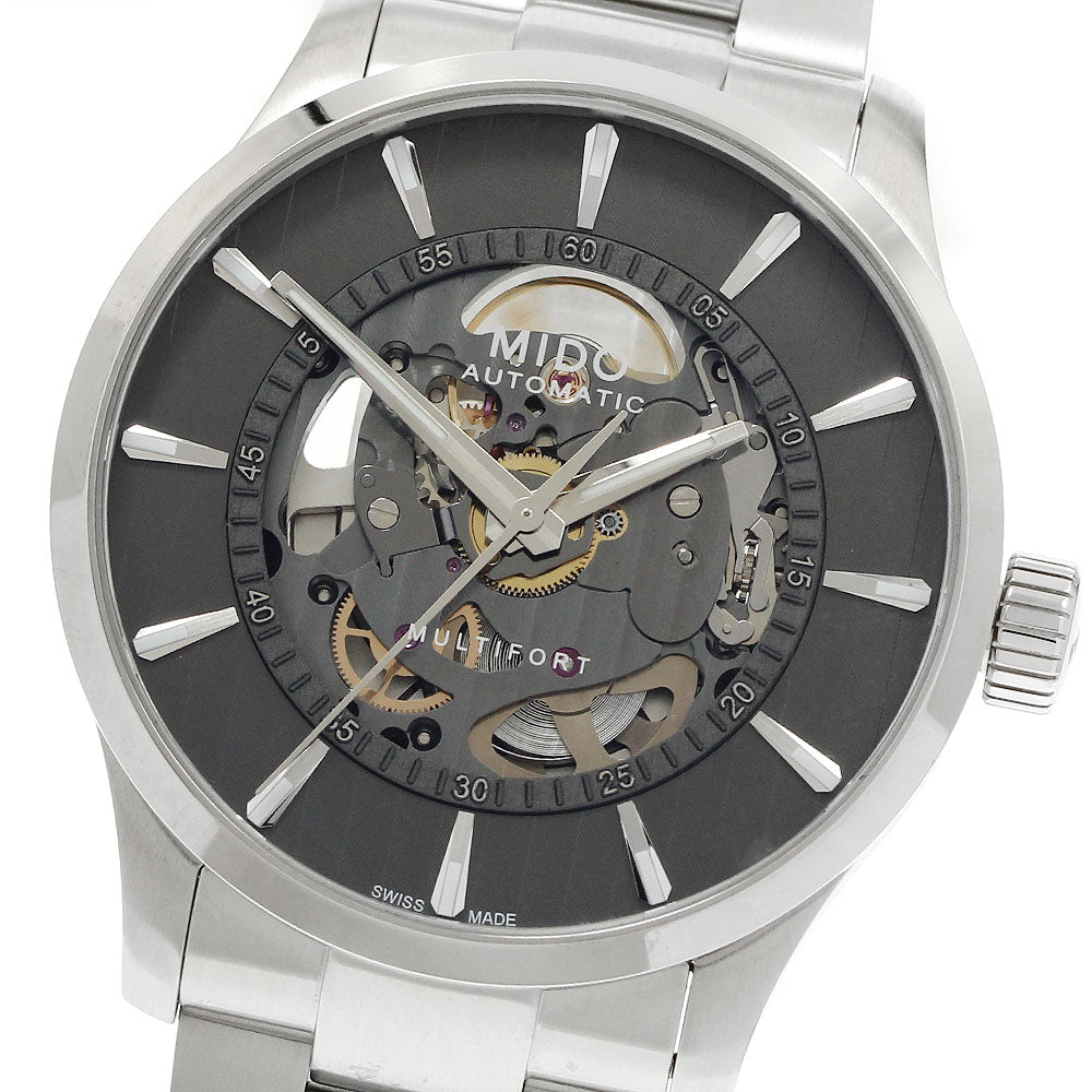 MIDO Multifort M038.436.11.061.00 Gray / Skeleton Dial Automatic Men's _951114