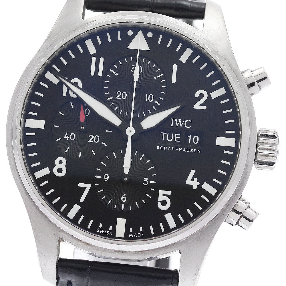 IWC SCHAFFHAUSEN Pilot watch IW377709 Day-Date Chronograph black Dial Automatic Men's Watch_951115