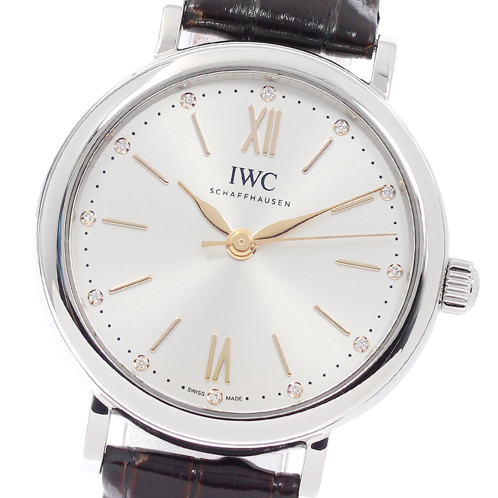 IWC SCHAFFHAUSEN Portofino Automatic 34 IW357403 12P diamond Silver Dial Automatic Ladies Watch_951150