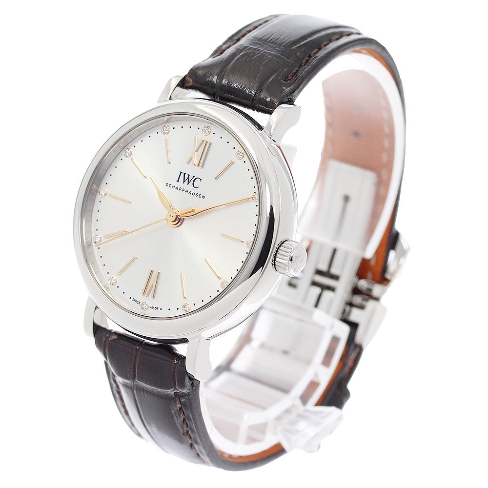 IWC SCHAFFHAUSEN Portofino Automatic 34 IW357403 12P diamond Silver Dial Automatic Ladies Watch_951150