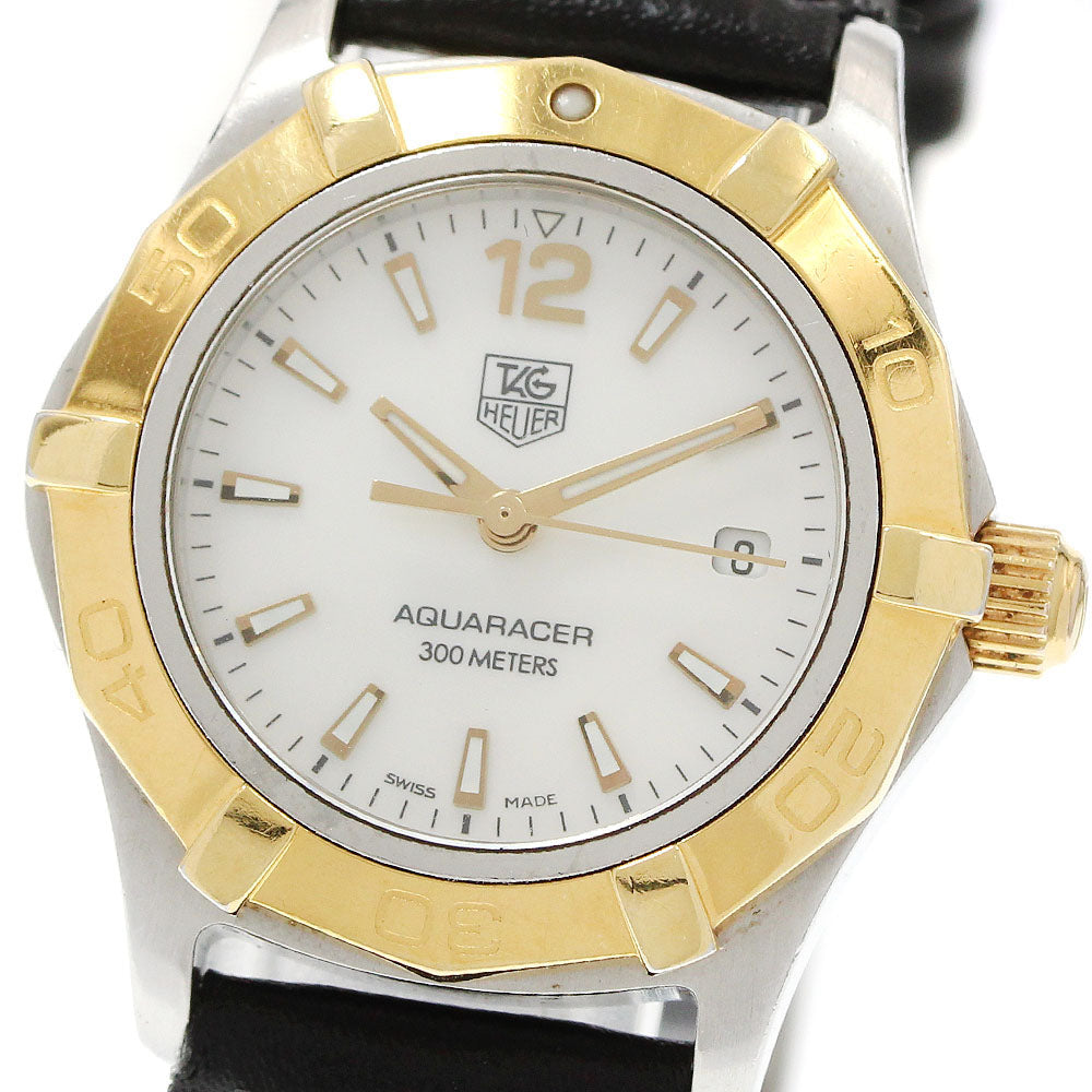 TAG HEUER Aqua racer WAF1424 Date White shell Dial Quartz Ladies Watch_951160