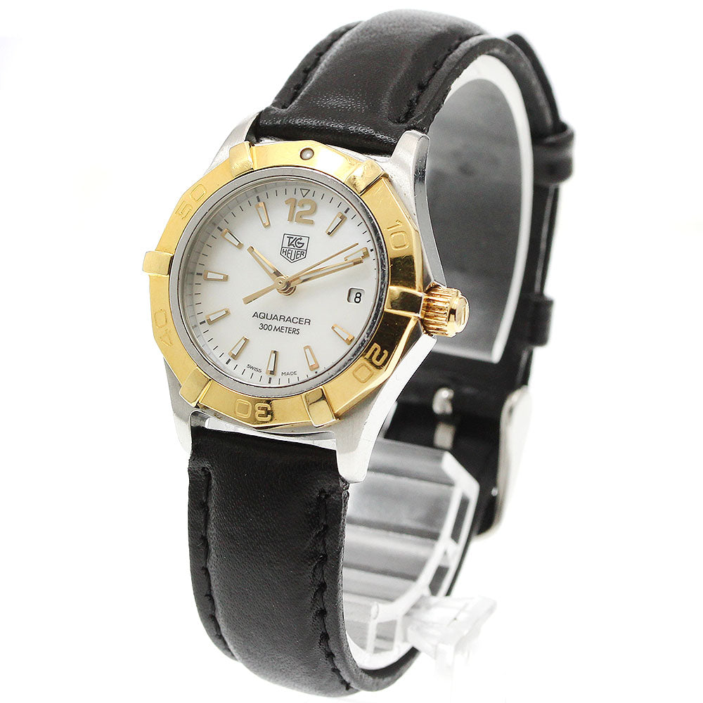 TAG HEUER Aqua racer WAF1424 Date White shell Dial Quartz Ladies Watch_951160
