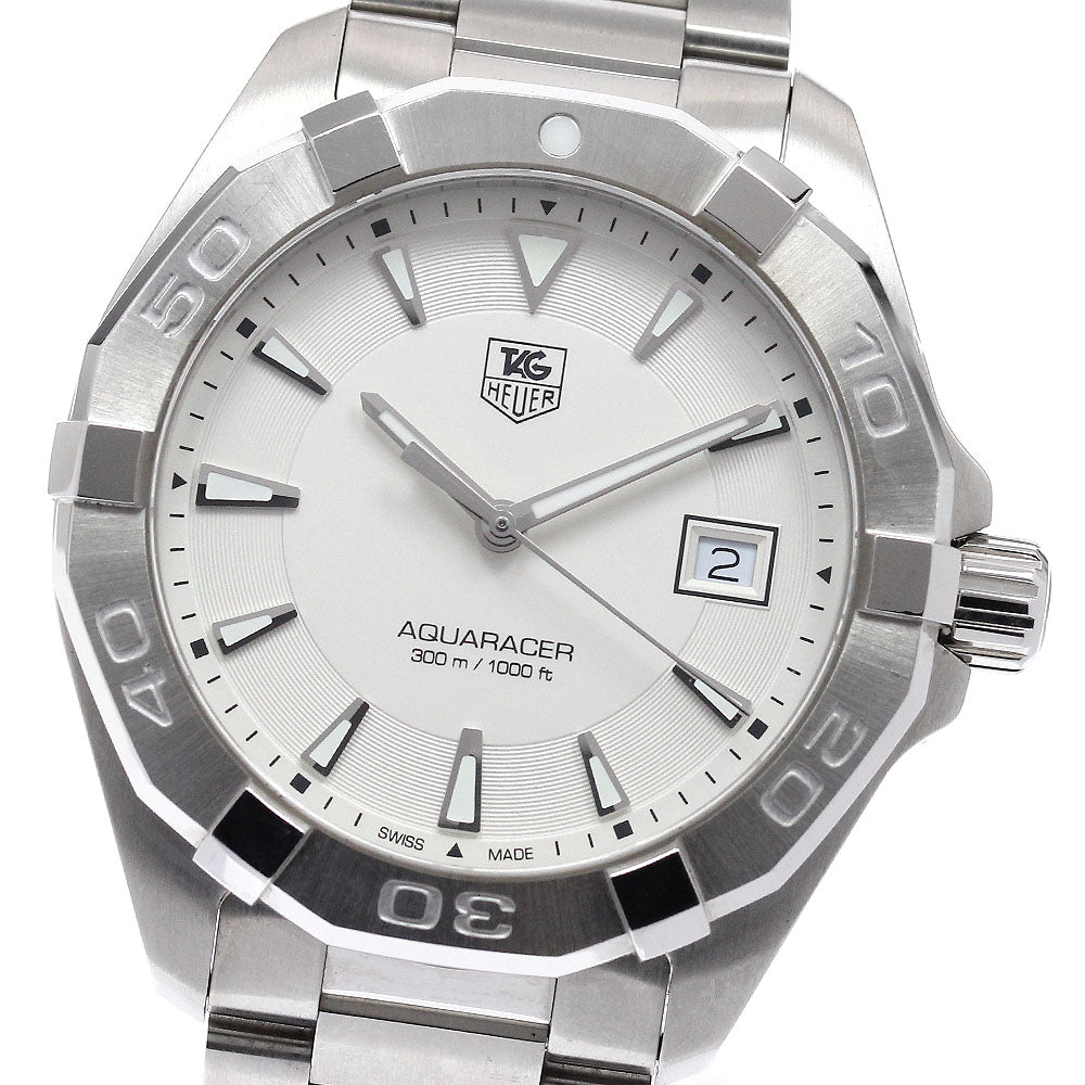 TAG HEUER Aqua racer WAY1111 Date Silver Dial Quartz Men's Watch_951187