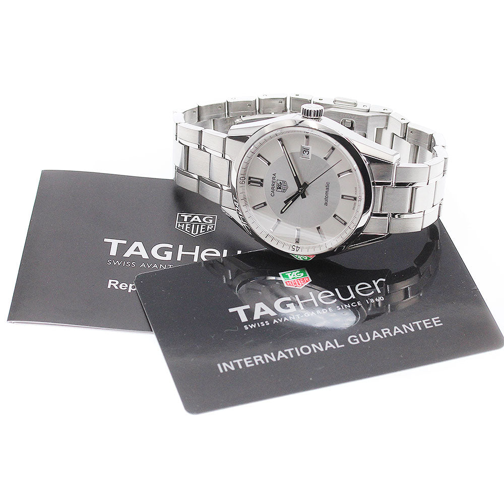 TAG HEUER Carrera Caliber 5 WV211A-0 Date Silver Dial Automatic Men's_951286