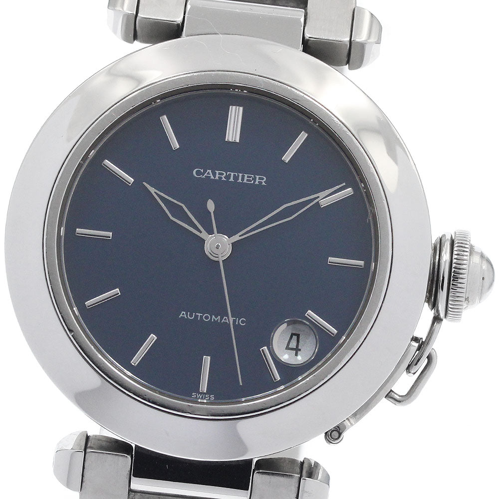 CARTIER Pasha C W31014M7 Date Navy Dial Automatic Boy's Watch_951314