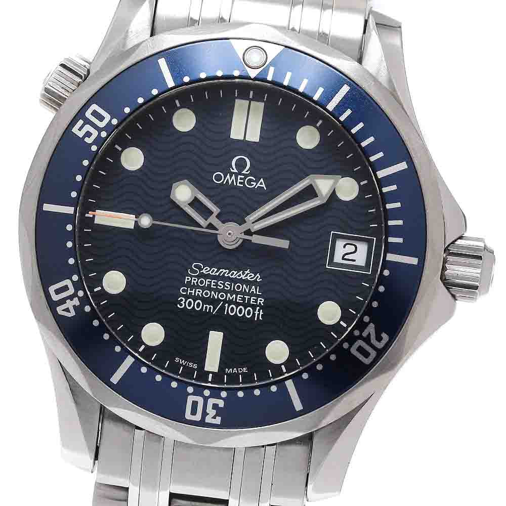 OMEGA Seamaster300 2551.80 Date Navy Dial Automatic Boy's Watch_951320
