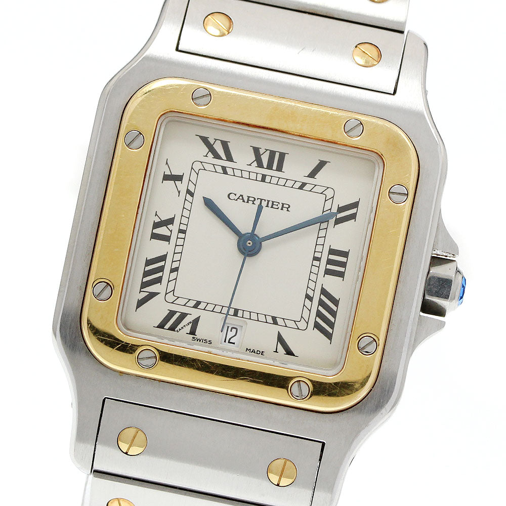 CARTIER Santos GalbeeLM W20011C4 Date YG bezel Quartz Men's Watch_951356