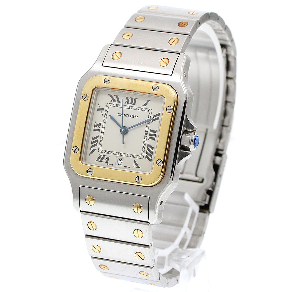CARTIER Santos GalbeeLM W20011C4 Date YG bezel Quartz Men's Watch_951356