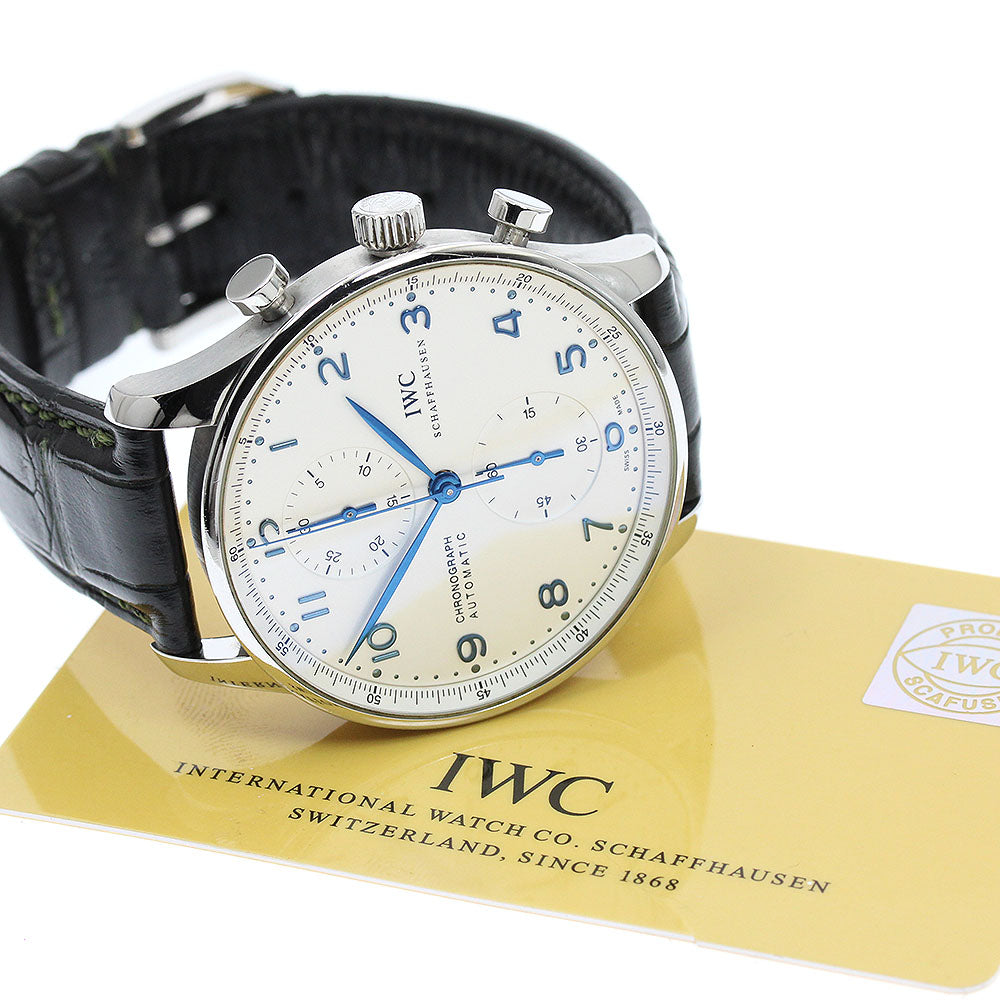 IWC SCHAFFHAUSEN Portugese IW371417 Chronograph Silver Dial Automatic Men's Watch_951406