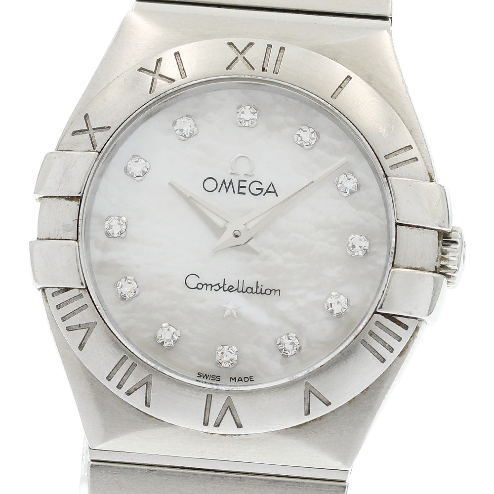OMEGA Constellation 123.10.27.60.55.001 12P diamond White shell Dial Quartz Ladies Watch_951409