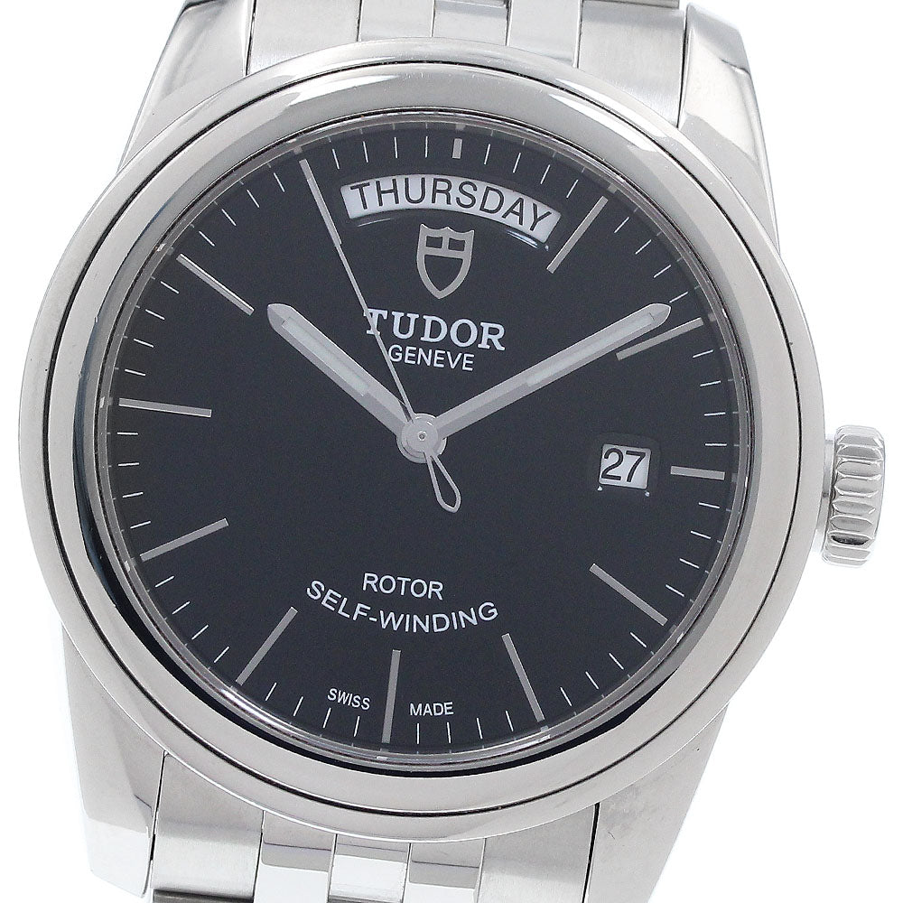 TUDOR Glamor Date Day 56000 Black Dial Automatic Men's Watch_951452