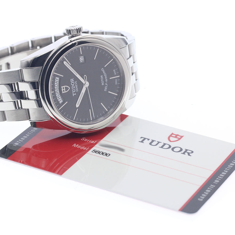 TUDOR Glamor Date Day 56000 Black Dial Automatic Men's Watch_951452