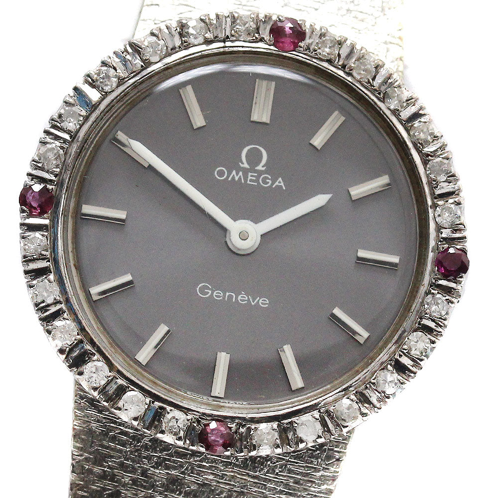 OMEGA Geneve 511.457 Diamond Bezel gray Dial Hand Winding Ladies Watch_951472