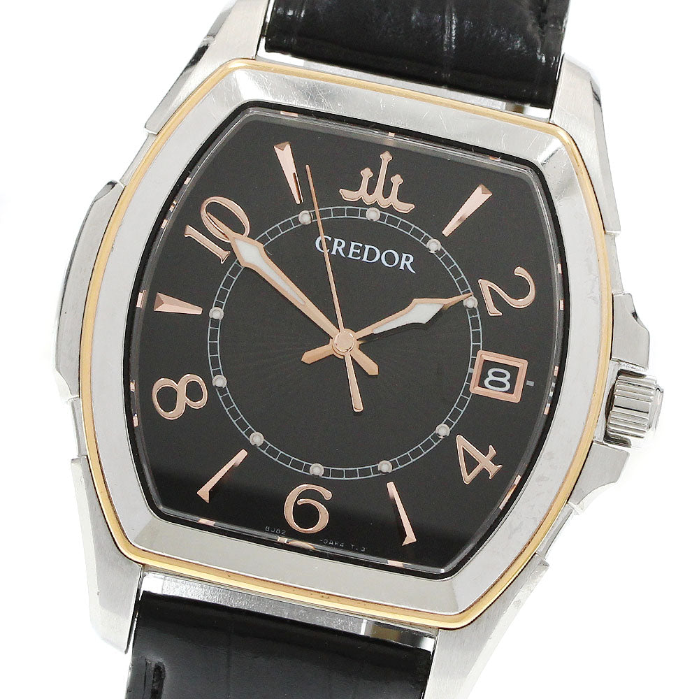 SEIKO CREDOR 8J82-0AE0/GCAX970 Date black Dial Quartz Men's Watch_951601