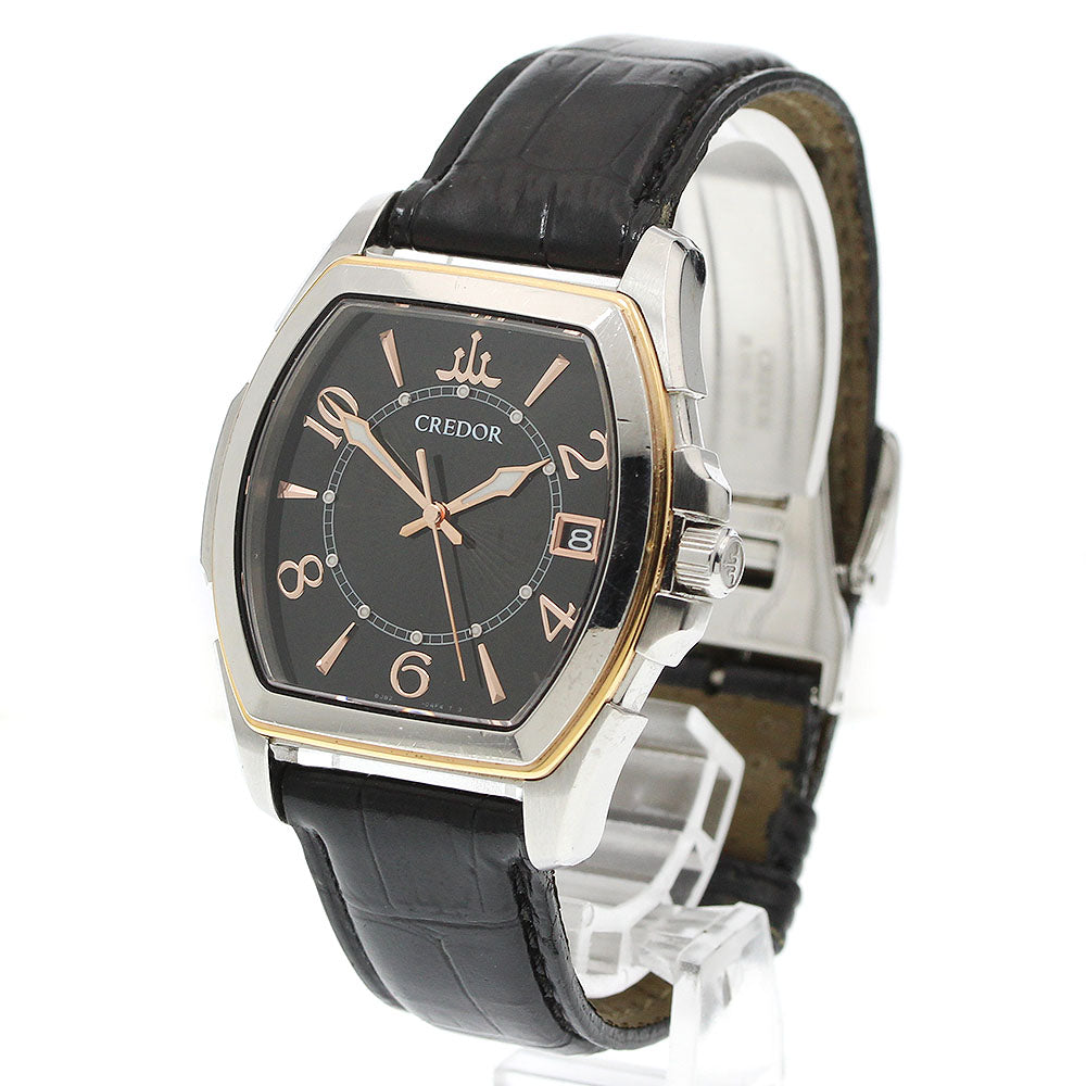 SEIKO CREDOR 8J82-0AE0/GCAX970 Date black Dial Quartz Men's Watch_951601