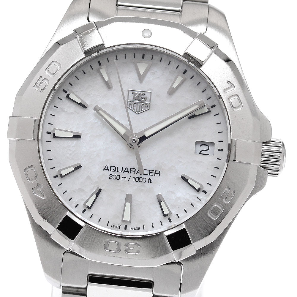 TAG HEUER Aqua racer WAY1312 Date White shell Dial Quartz Ladies Watch_951642