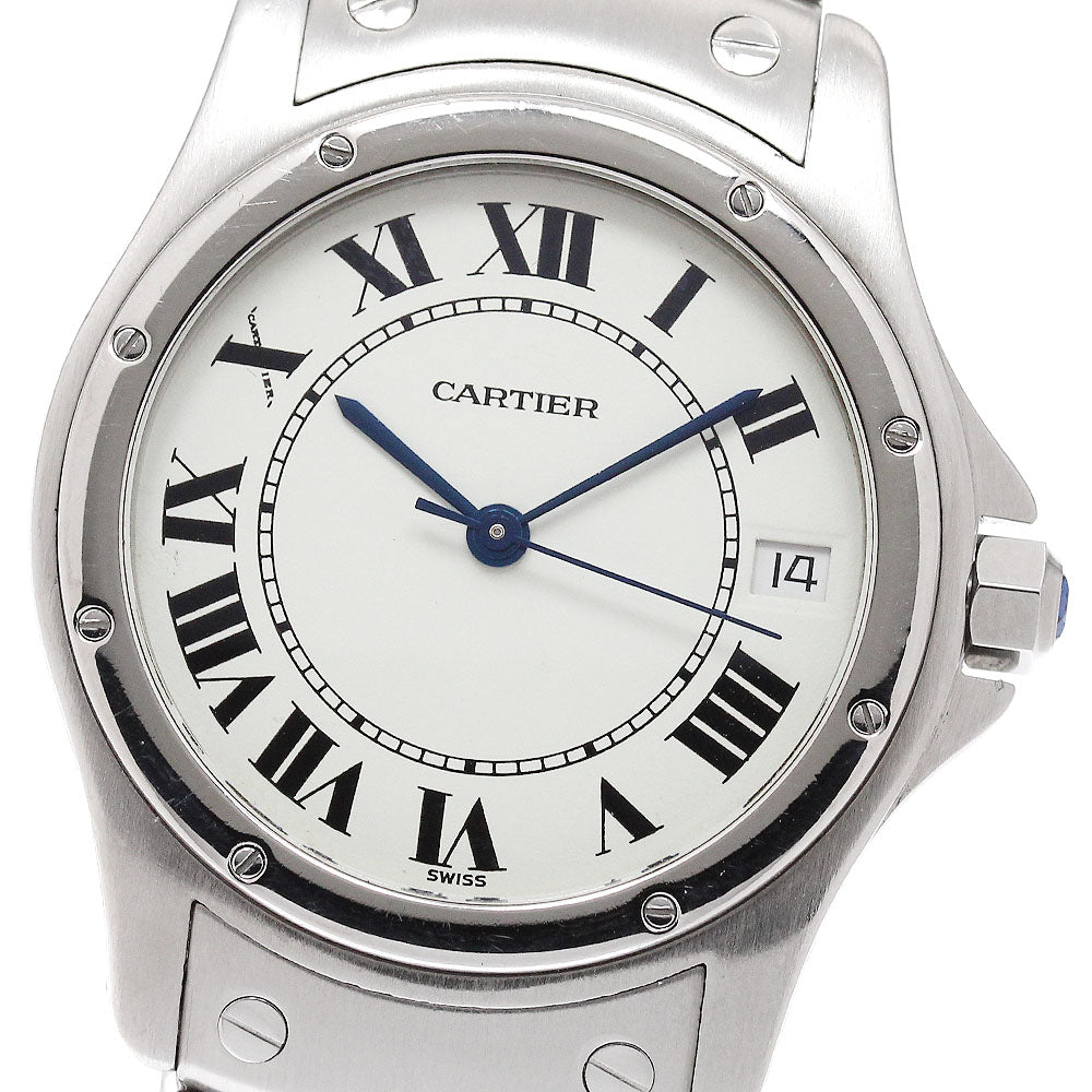 CARTIER Santo Cougar LM W20026K1 Date White Dial Automatic Men's Watch_951657