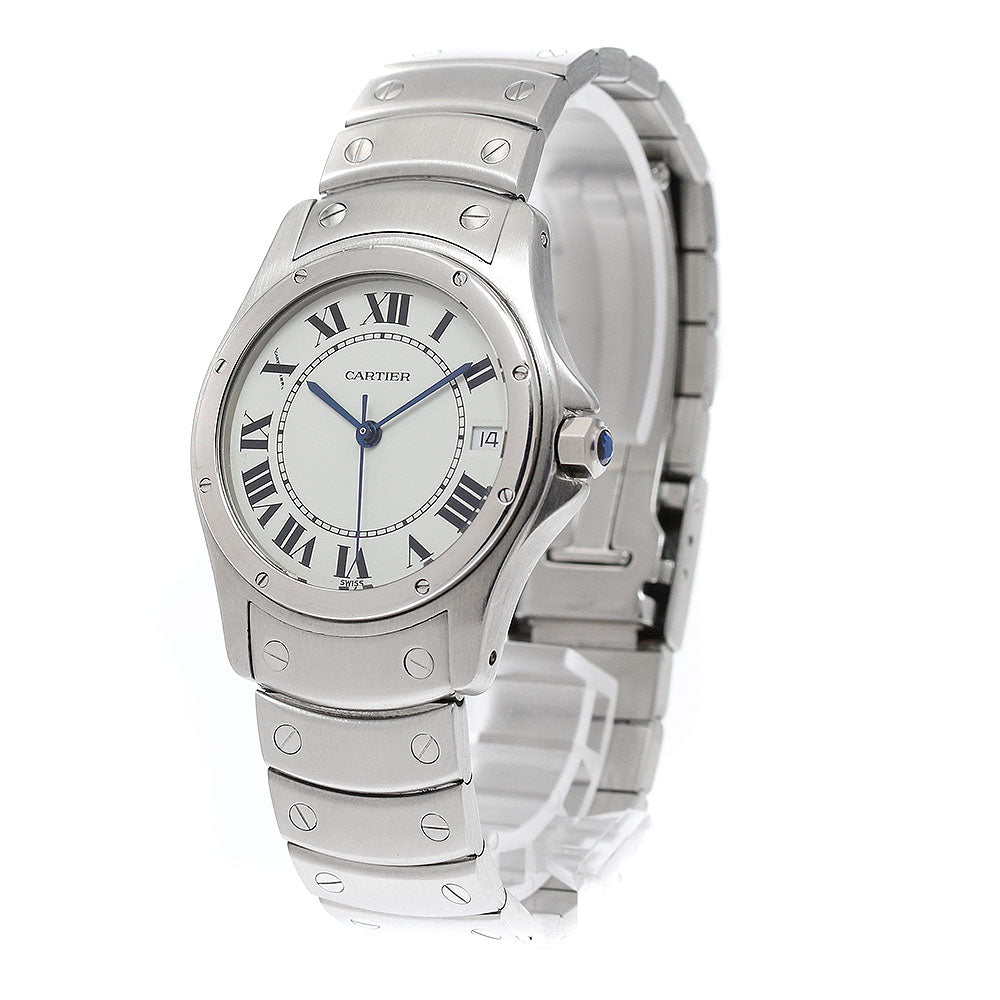 CARTIER Santo Cougar LM W20026K1 Date White Dial Automatic Men's Watch_951657