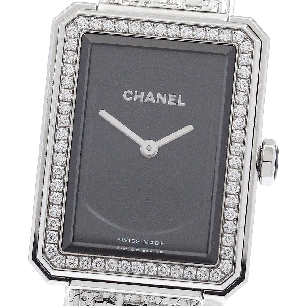 CHANEL Boyfriend tweed H4877 Diamond Bezel black Dial Quartz Ladies Watch_951662