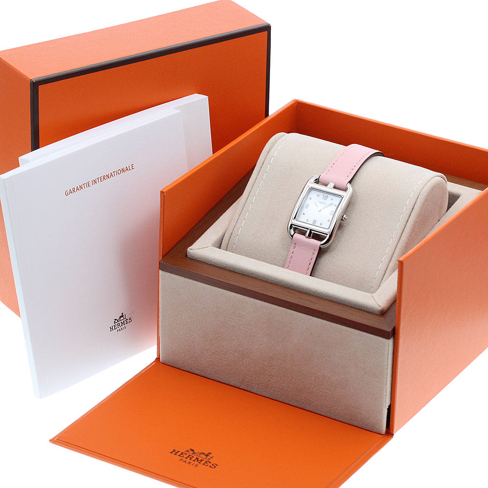 HERMES Cape Cod CC1.210a 8P diamond White shell Dial Quartz Ladies Watch_951704