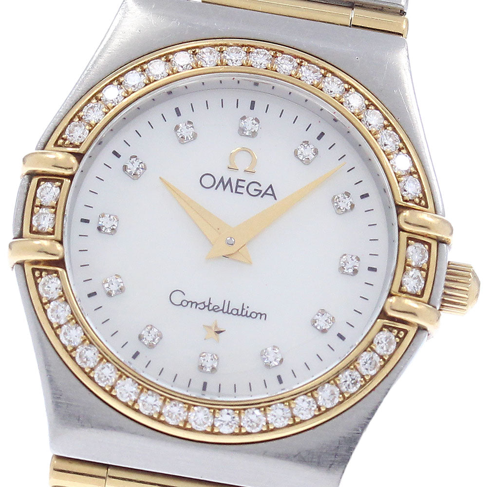 OMEGA Constellation 1277.75 12P diamond bezel White shell Dial Quartz Ladies Watch_951813