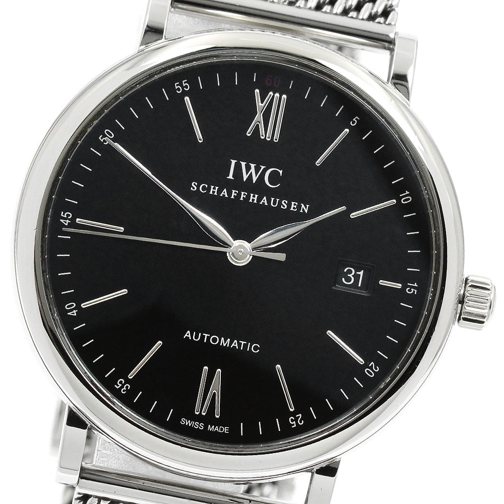 IWC SCHAFFHAUSEN Portofino IW356506 Date Black Dial Automatic Men's Watch_951852