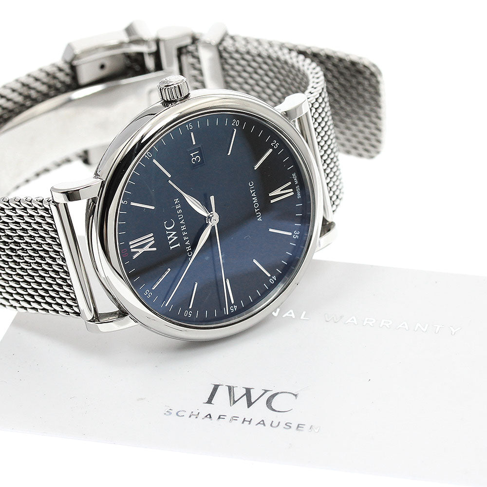 IWC SCHAFFHAUSEN Portofino IW356506 Date Black Dial Automatic Men's Watch_951852
