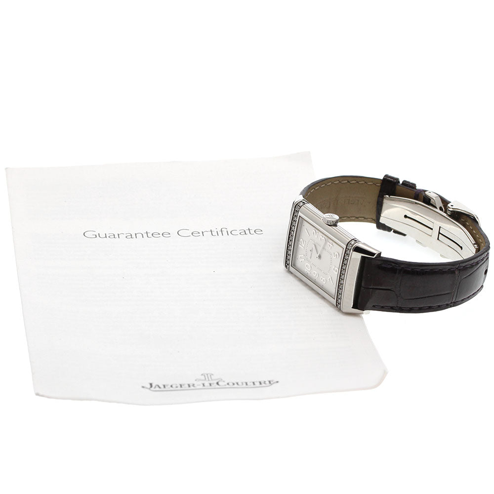 JAEGER-LECOULTRE Grande Reverso Lady Ultra Slim 268.8.86/Q3208421 Diamond Bezel Silver Dial Hand Winding Ladies Watch_951865