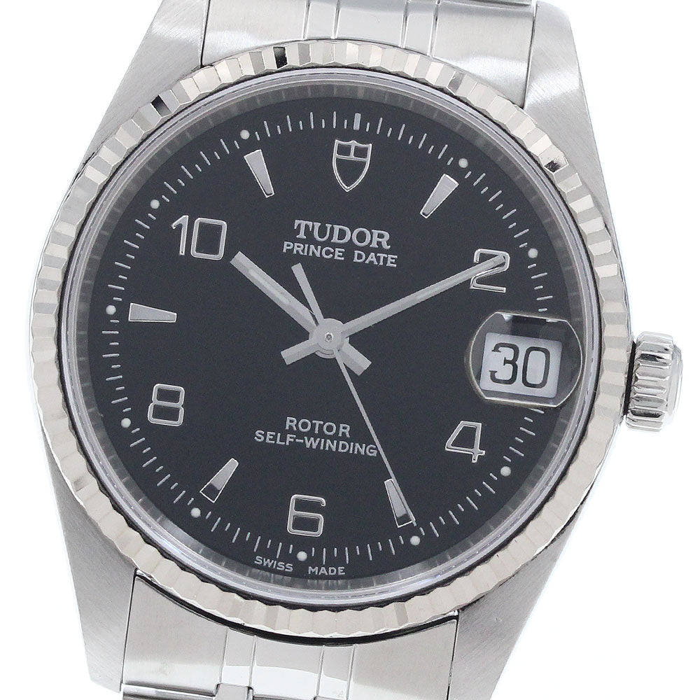 TUDOR Prince Date 72034 WG bezel black Dial Automatic Boy's Watch_951880