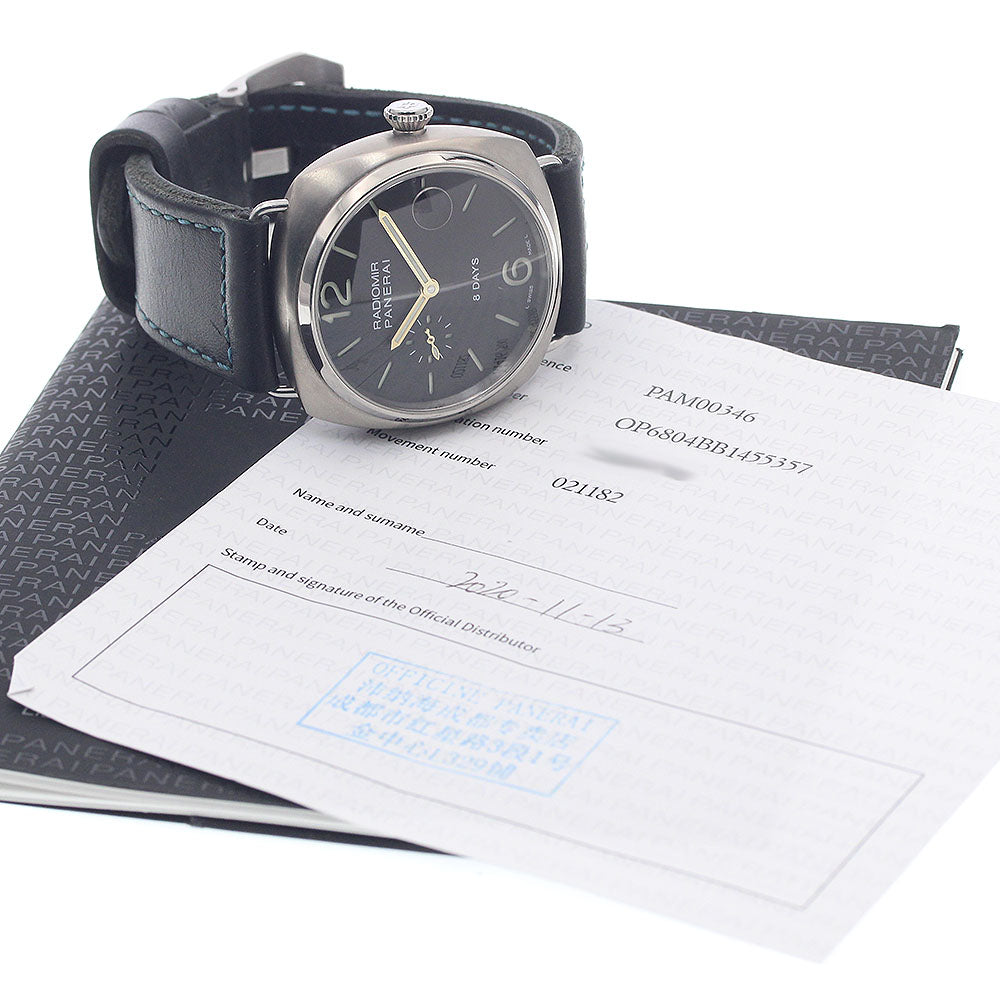 PANERAI Radiomir 8 Days Titanio PAM00346 Date Hand Winding Men's Watch_951882
