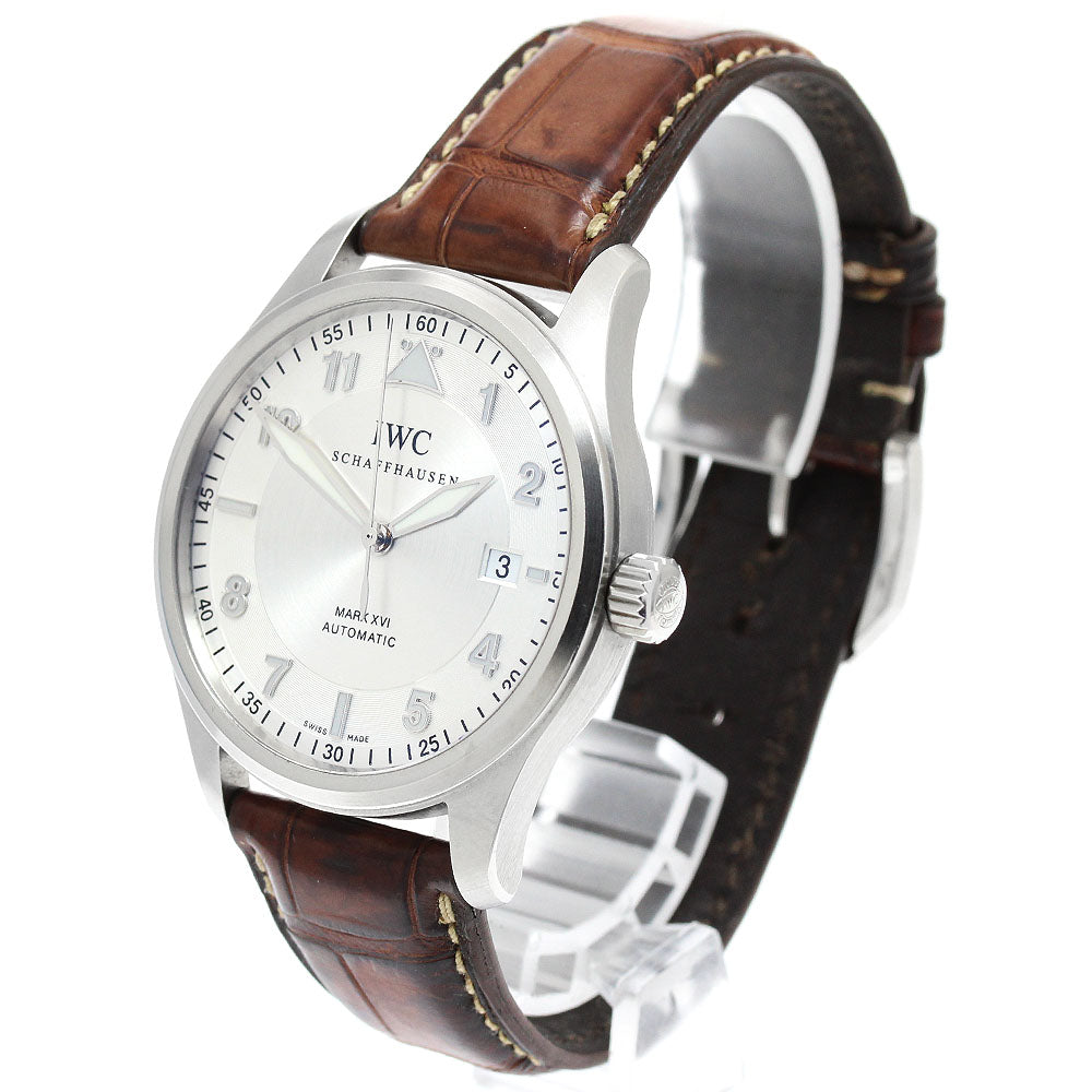 IWC SCHAFFHAUSEN Spitfire Mark XVI IW325502 Date Silver Dial Automatic Men's Watch_951907