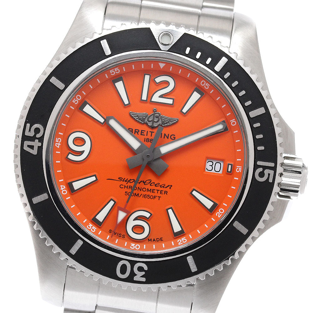 BREITLING Super Ocean 42 A17366 Date Orange Dial Automatic Men's Watch_951912
