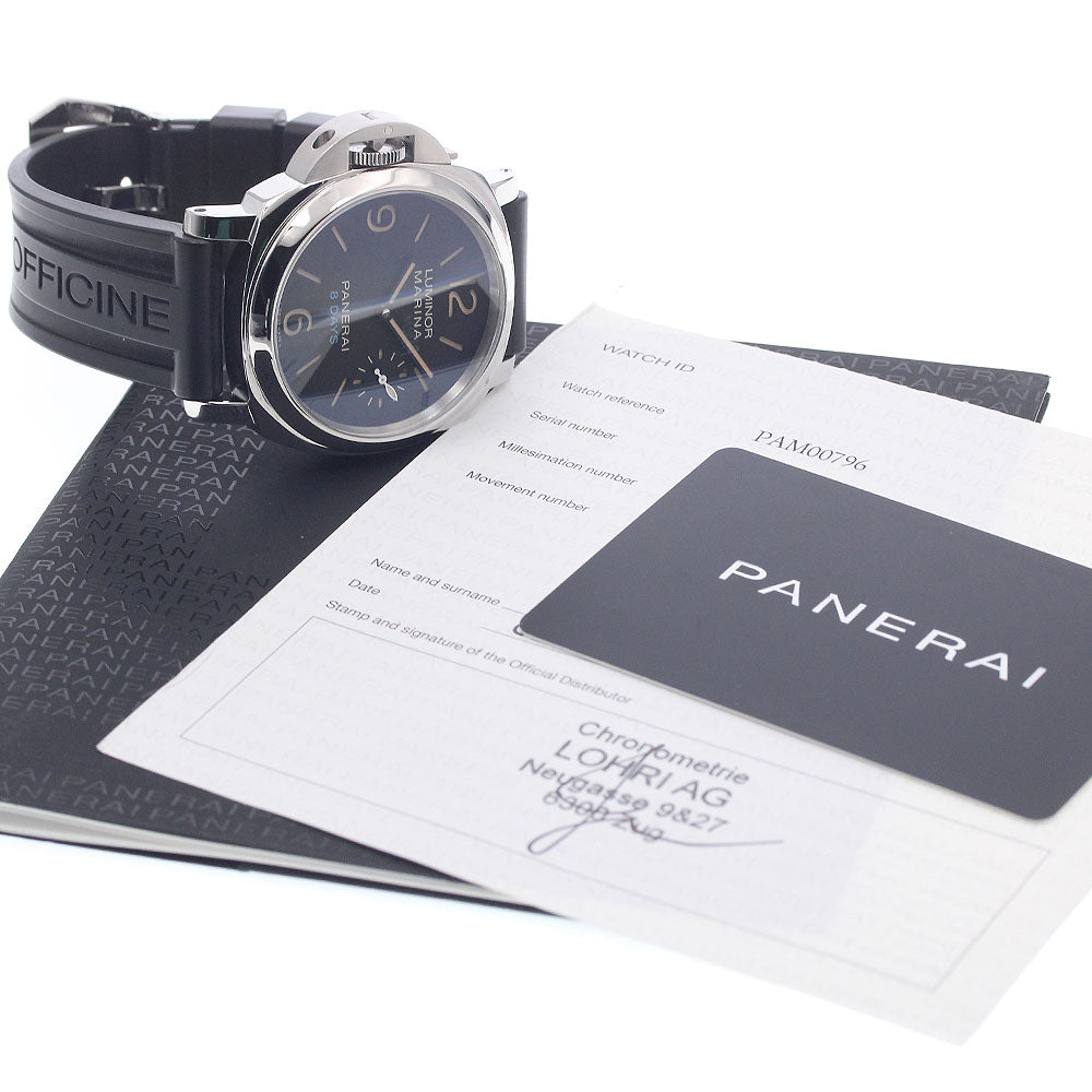 PANERAI luminor left hand PAM00796 8 Days Acciao Hand Winding Men's Watch_951920
