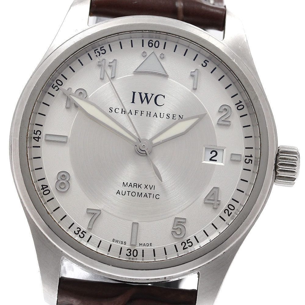 IWC SCHAFFHAUSEN Spitfire Mark XVI IW325502 Date Silver Dial Automatic Men's Watch_951933