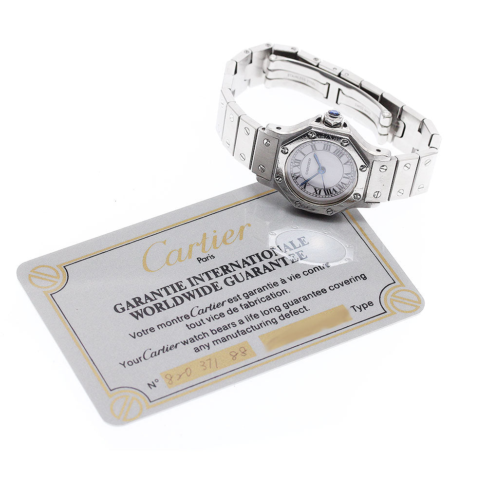CARTIER Santos Octagon SM Guanyin Buckle Automatic Ladies Watch_951953