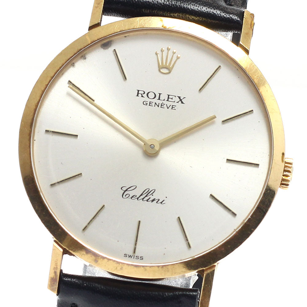 ROLEX Cellini 4112 K18YG Cal.1601 Silver Dial Hand Winding Men's Watch_951967