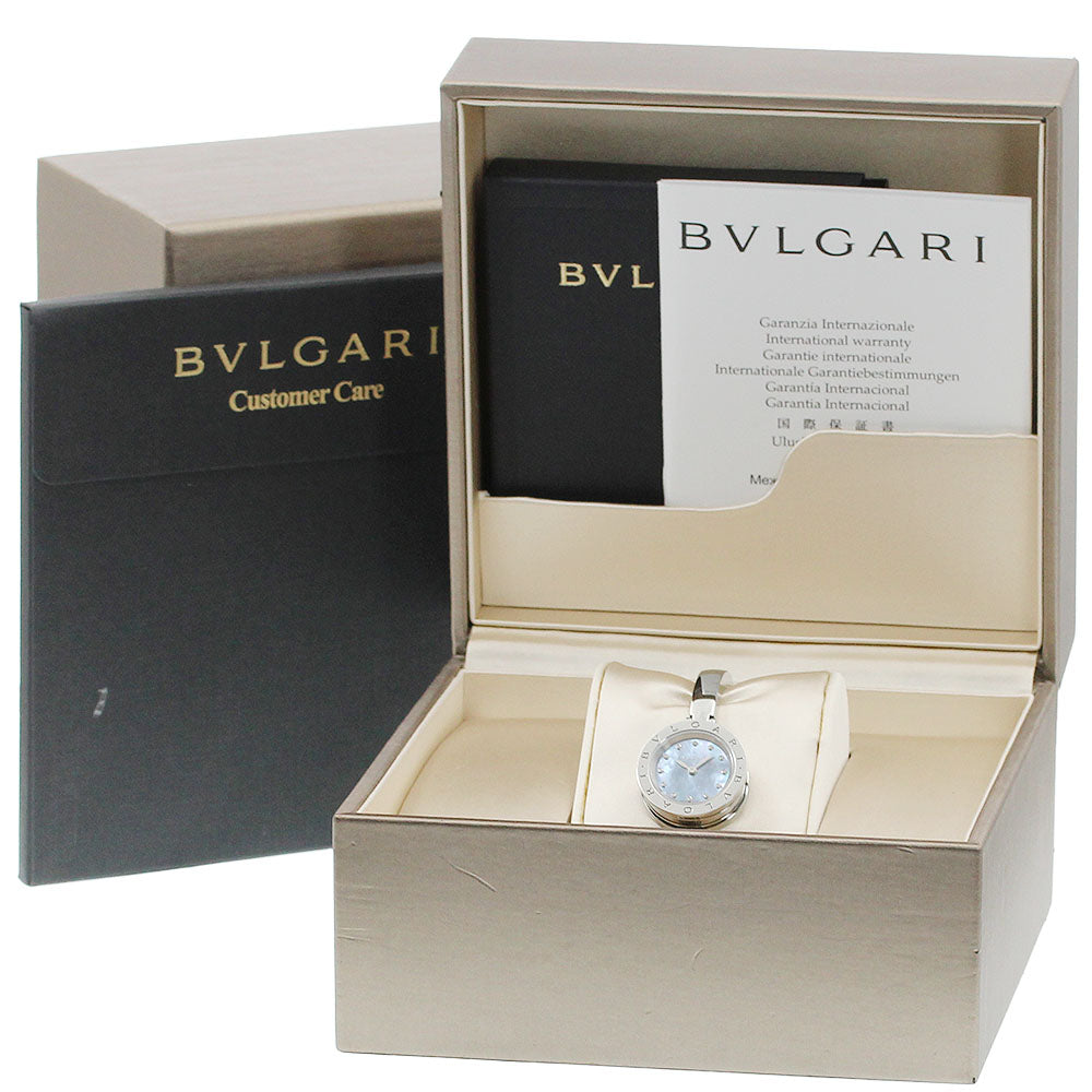 BVLGARI B-ZERO1 BZ23S 12P diamond Blue shell Dial Quartz Ladies Watch_952013