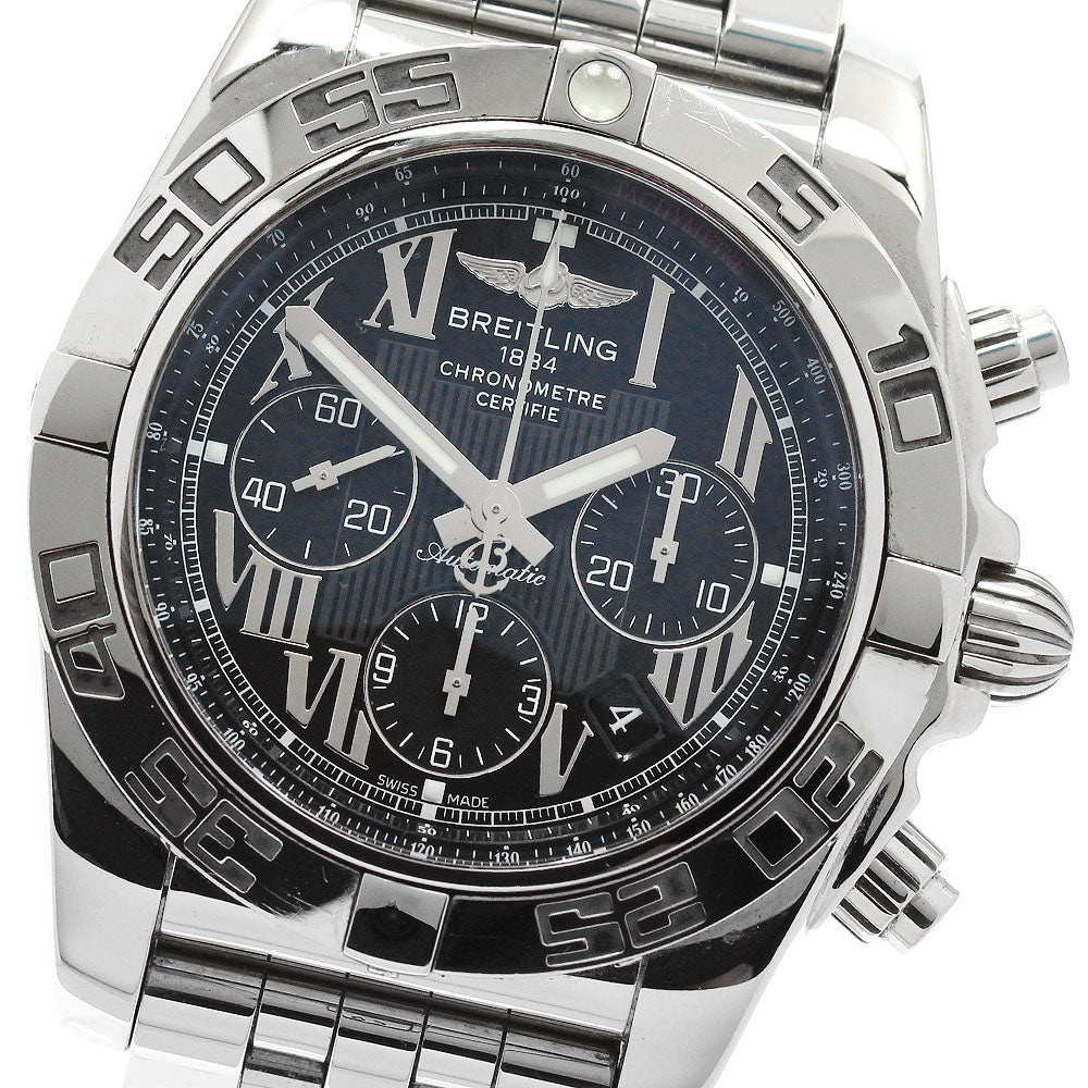 BREITLING Chronomat 44 AB0110 Chronograph Black Dial Automatic Men's_952042