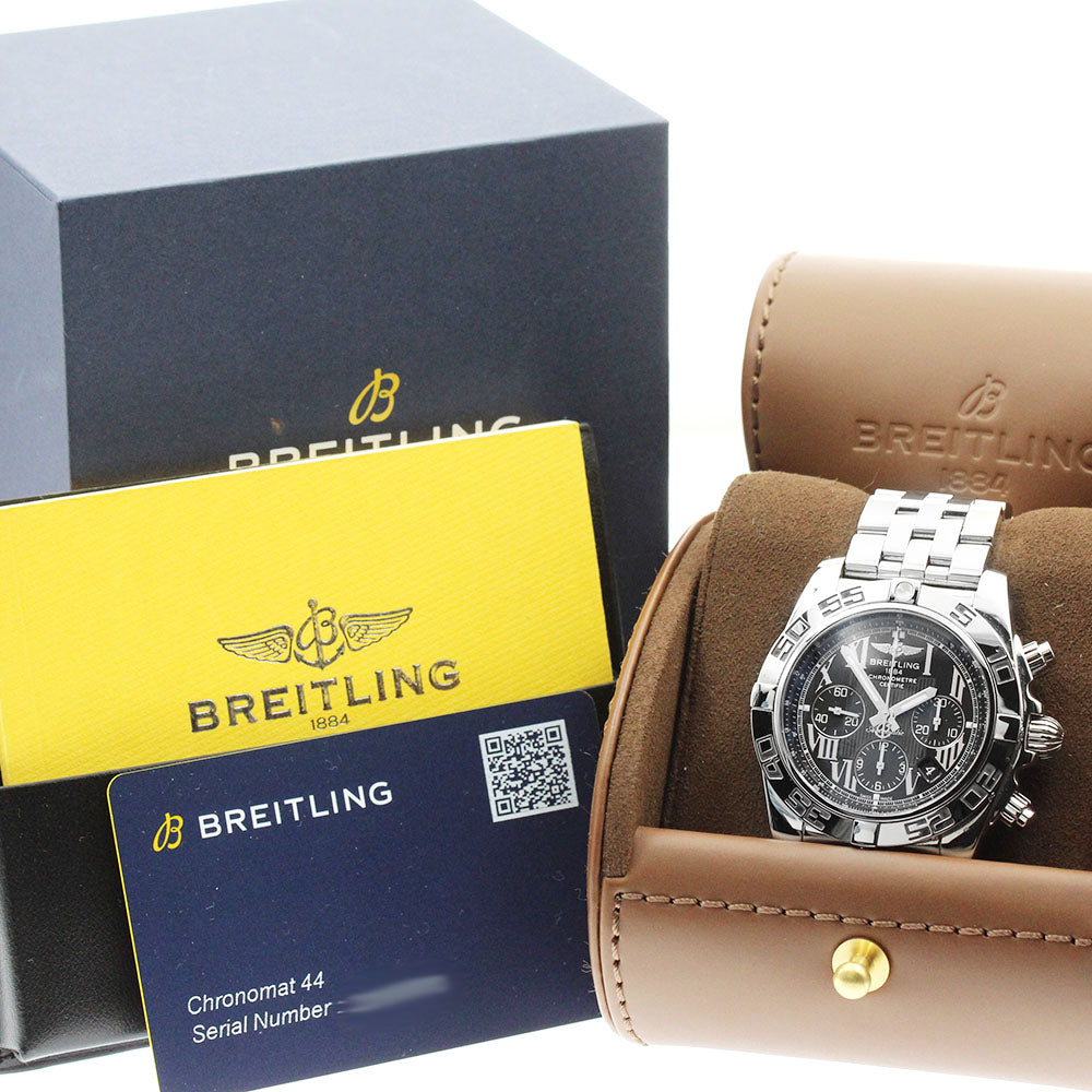 BREITLING Chronomat 44 AB0110 Chronograph Black Dial Automatic Men's_952042