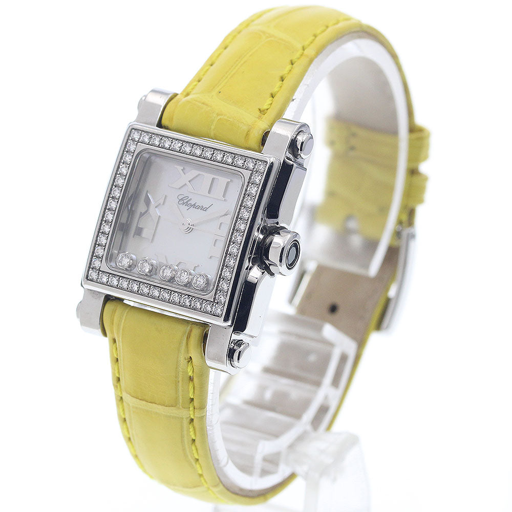 Chopard Happy sports 8516 Diamond bezel 5P diamond White shell Dial Quartz Ladies Watch_952061