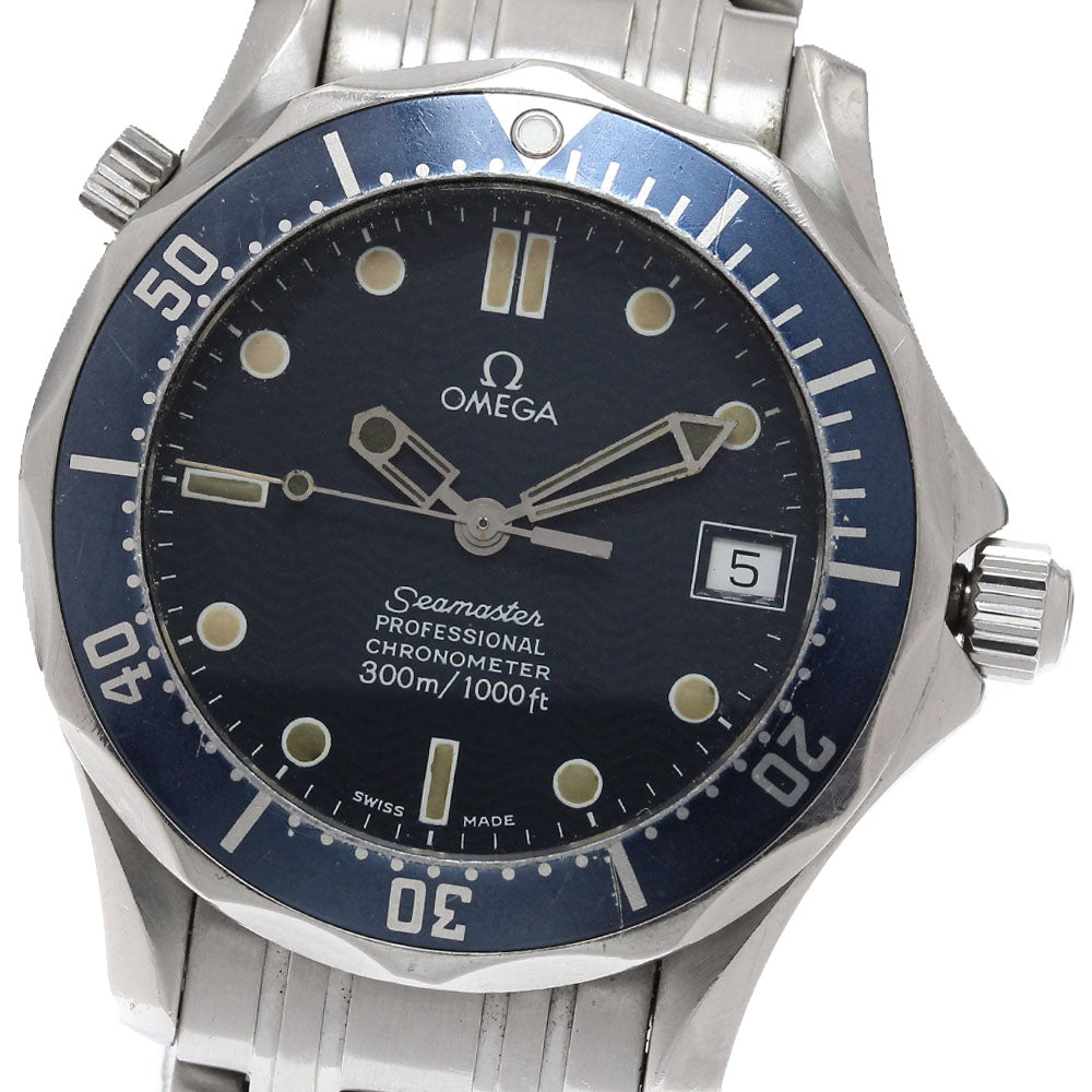 OMEGA Seamaster300 2551.80 Date Navy Dial Automatic Boy's Watch_952082